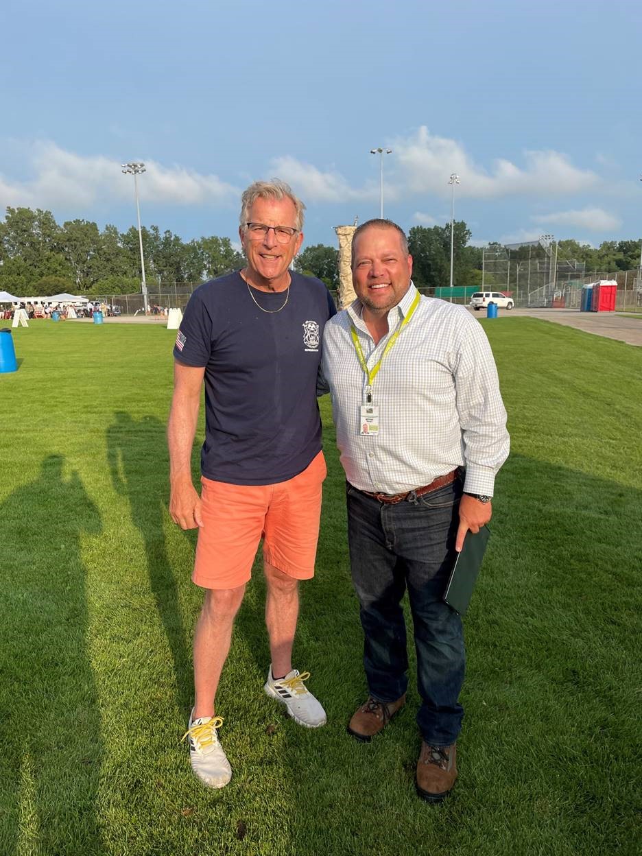 Tisdel with Rochester Hills Mayor Bryan Barnett.